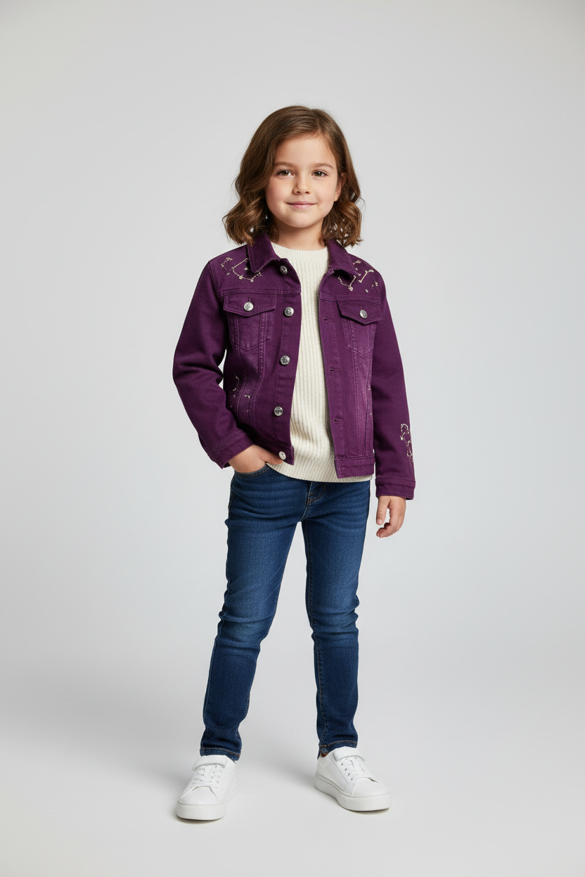 Children's Denim Jacket Purple