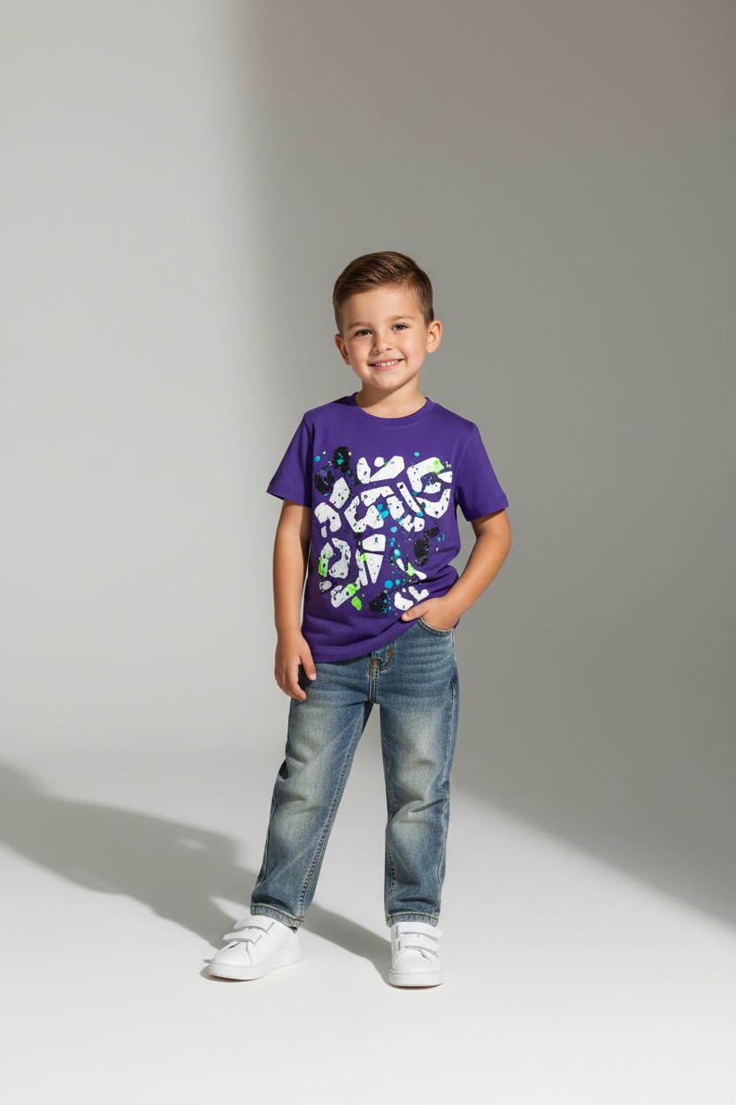 Children's Graphic Tee Purple