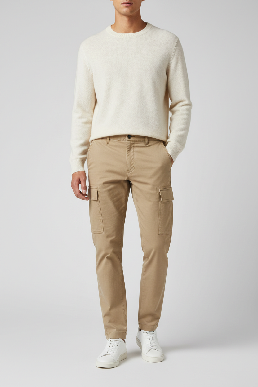 Men's Cargo Trousers Beige