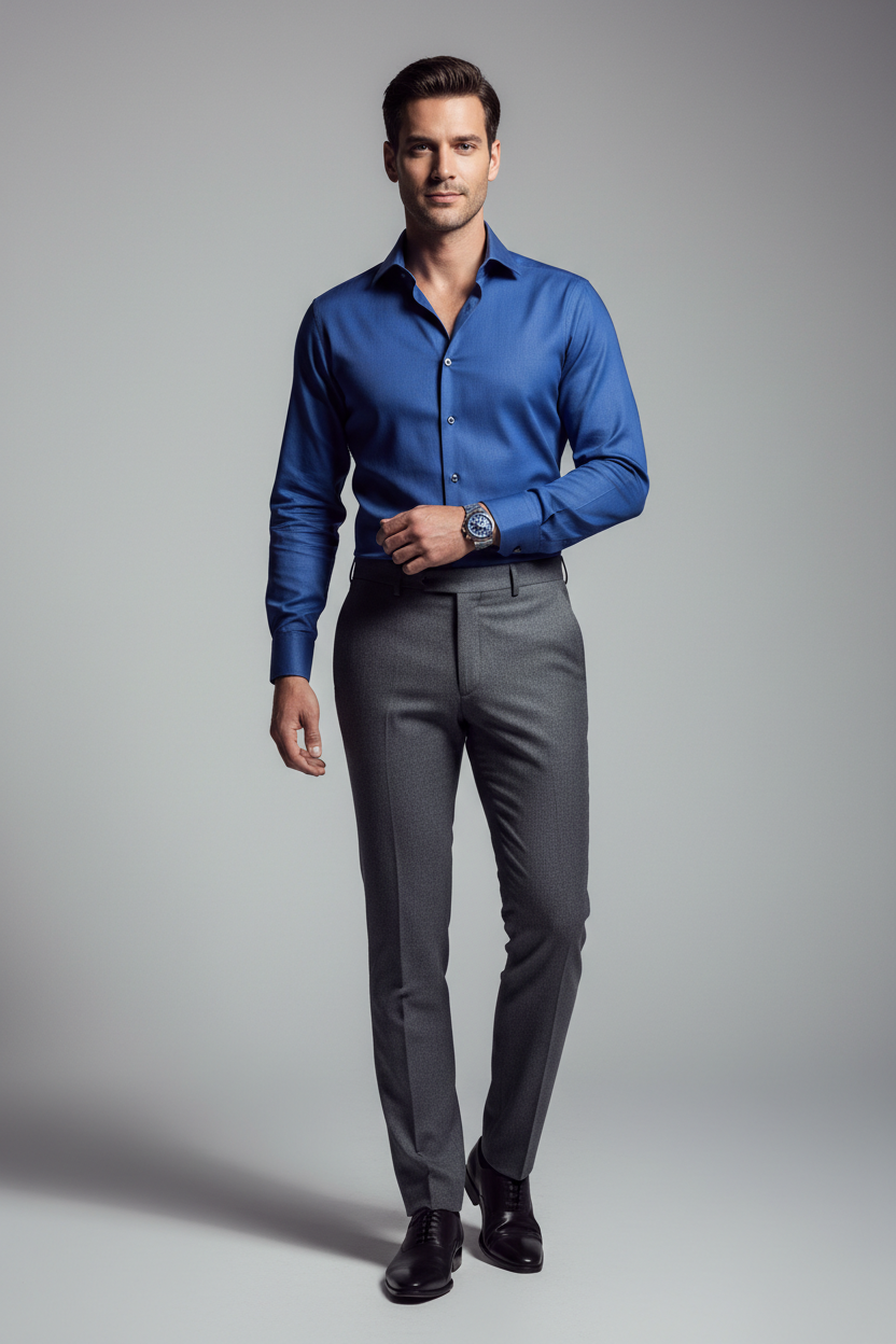 Men's Dress Shirt Blue