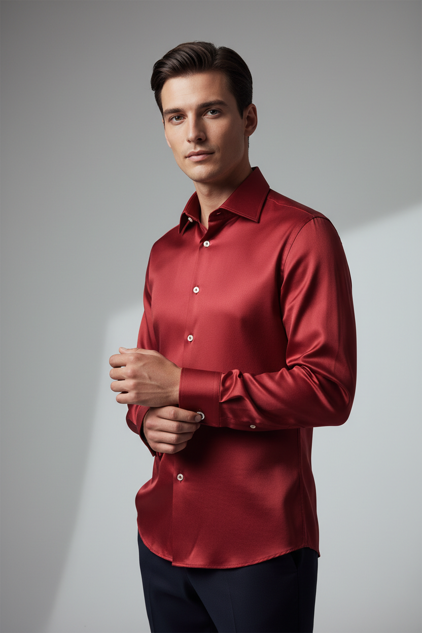 Men's Dress Shirt Red