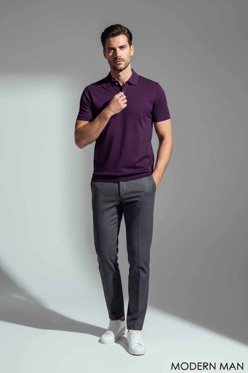 Men's Polo Shirt Purple