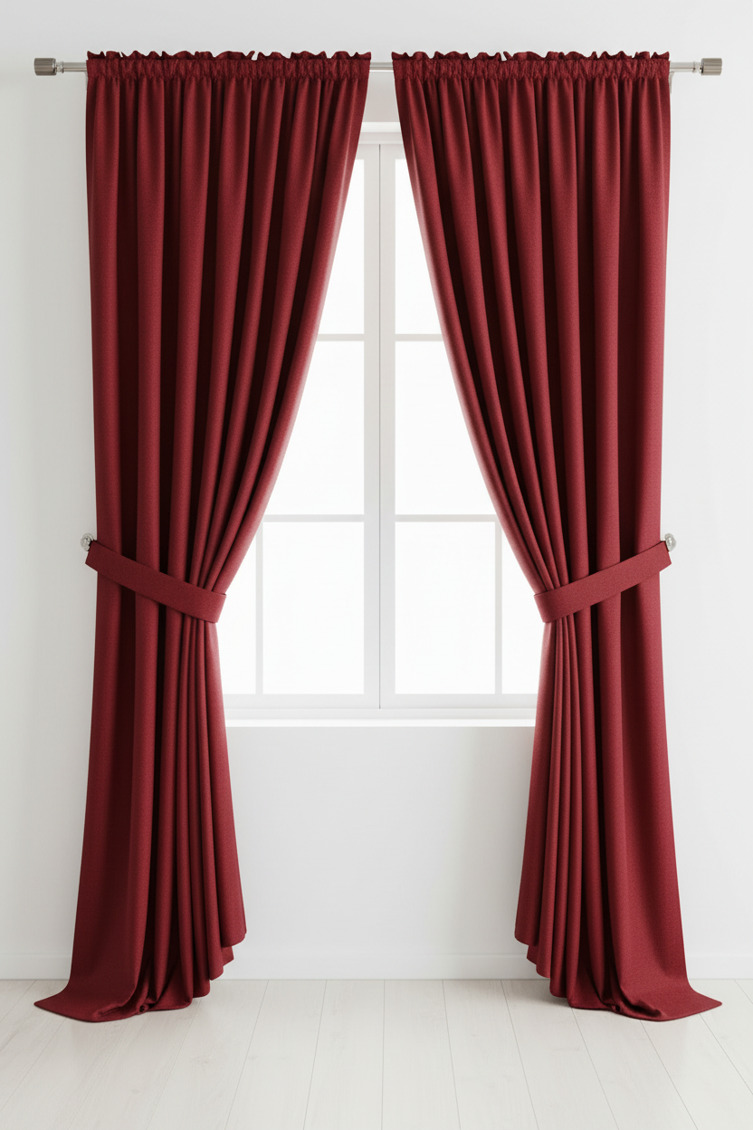 Red thermal curtains