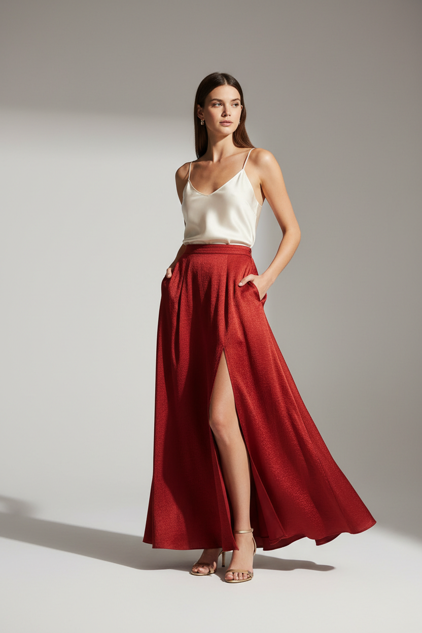 Women's Maxi Skirt Red