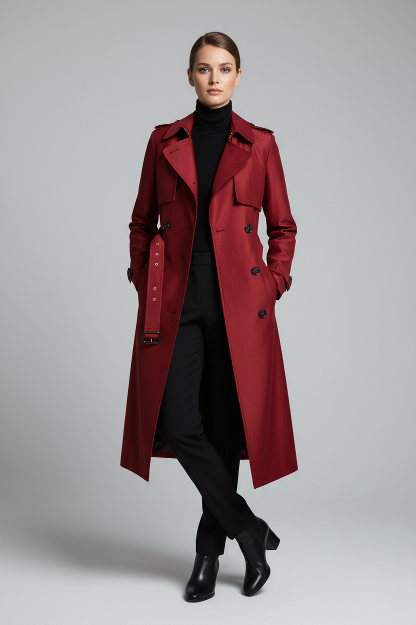 Women's Trench Coat Red