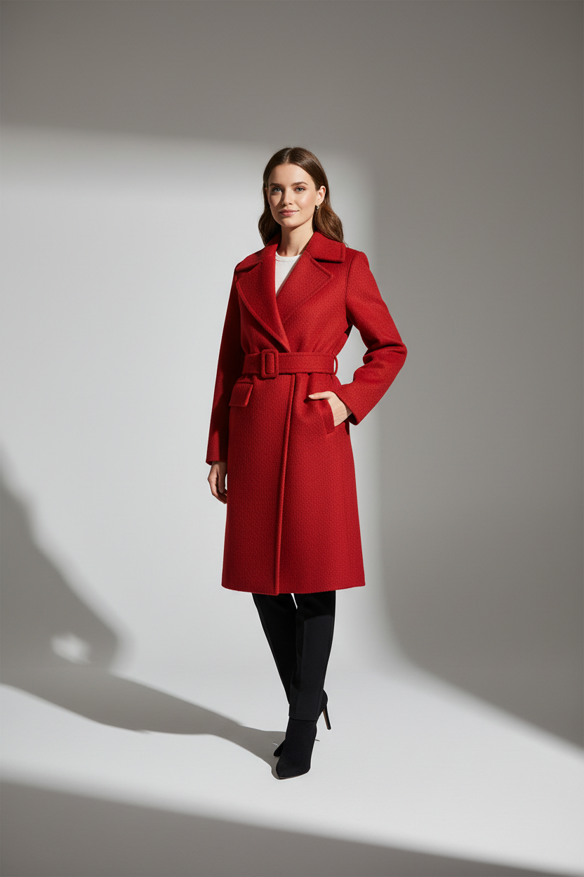 Women's Wool Coat Red